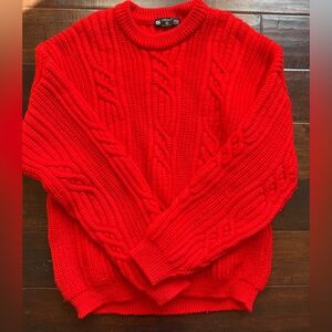 Vintage St. Michael Made in UK Pure New Wool Cableknit Sweater